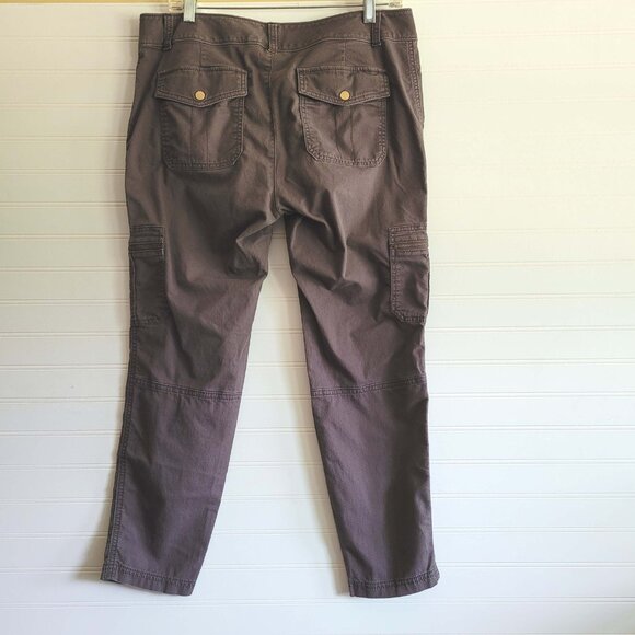 Athleta Pants Womens 12 Brown Cargo Zip Pocket Stretch Utility Casual Outdoor - Picture 13 of 13